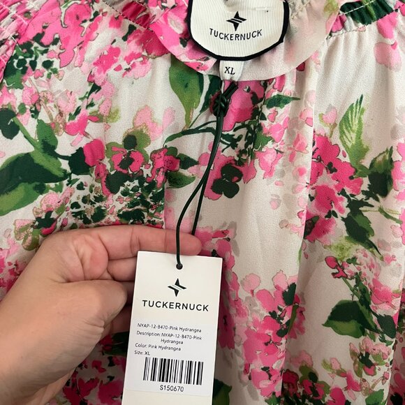 NWT Tuckernuck  Gossamer Pink Hydrangea Lydia Blouse Size XL - Picture 3 of 9